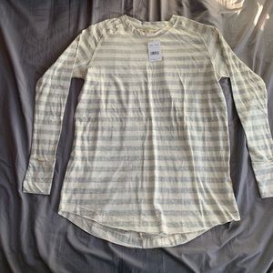 Gray Striped Long Sleeve Shirt; medium